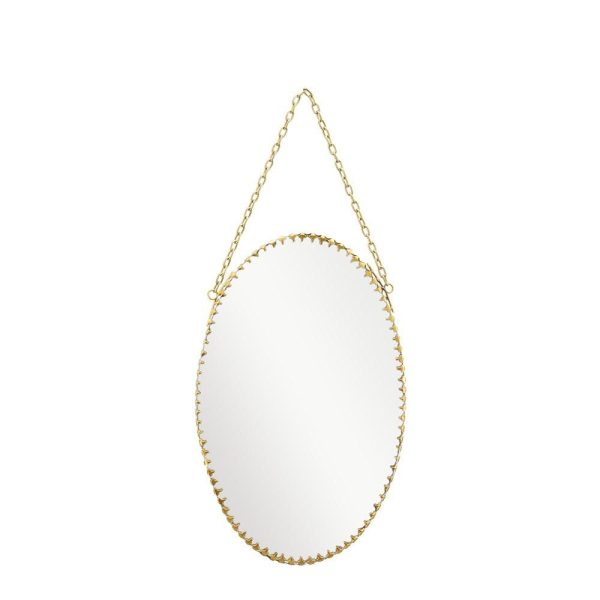 SPECCHIO C/BORDO E CATENELLA ORO 16X25,5 CM SPECCHIO C/BORDO E CATENELLA ORO 16X25,5 CM