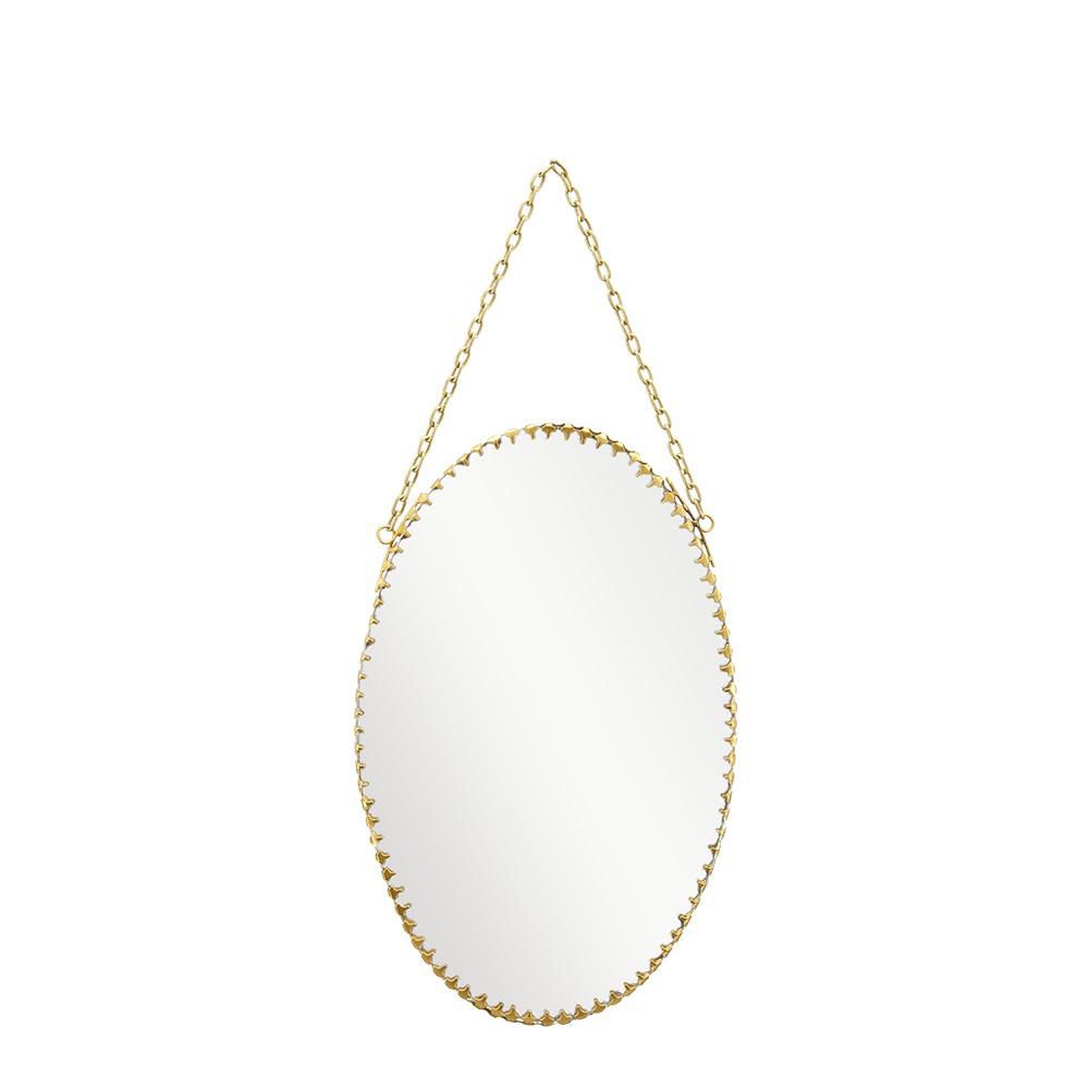 SPECCHIO C/BORDO E CATENELLA ORO 16X25,5 CM SPECCHIO C/BORDO E CATENELLA ORO 16X25,5 CM