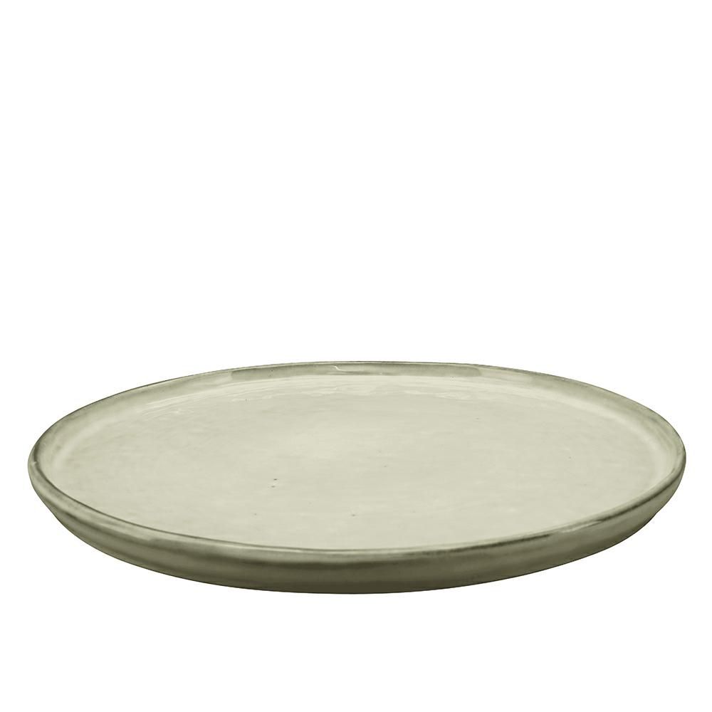 PIATTO PIANO GRES D.27,5 CM H.1 CM -WAN- GRIGIO/AVORIO