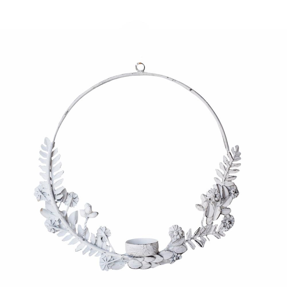 CANDELIERE METALLO D/APPENDERE D.26 CM BIANCO CANDELIERE METALLO D/APPENDERE D.26 CM BIANCO