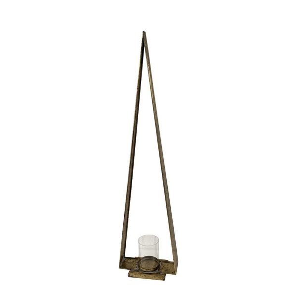 ALBERO NATALE METALLO PORTACANDELA 21X9,5X80 CM ORO ANTICATO