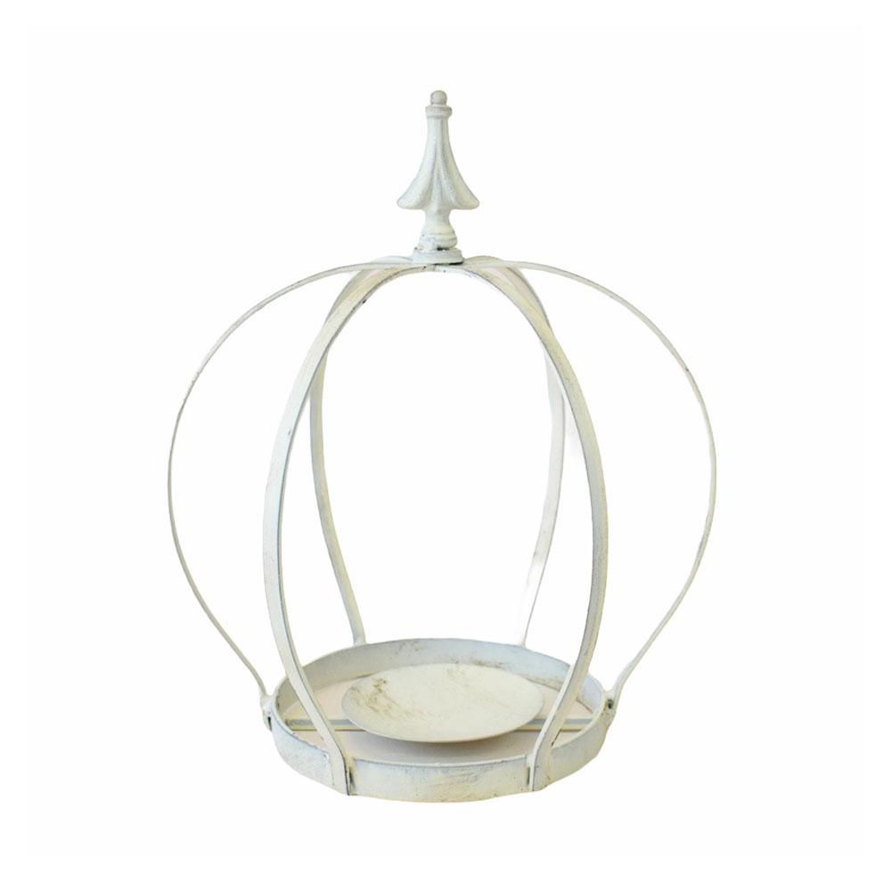 CENTROTAVOLA FERRO D.32CM H.30 CM CORONA DANISH BIANCO CENTROTAVOLA FERRO D.32CM H.30 CM CORONA DANISH BIANCO