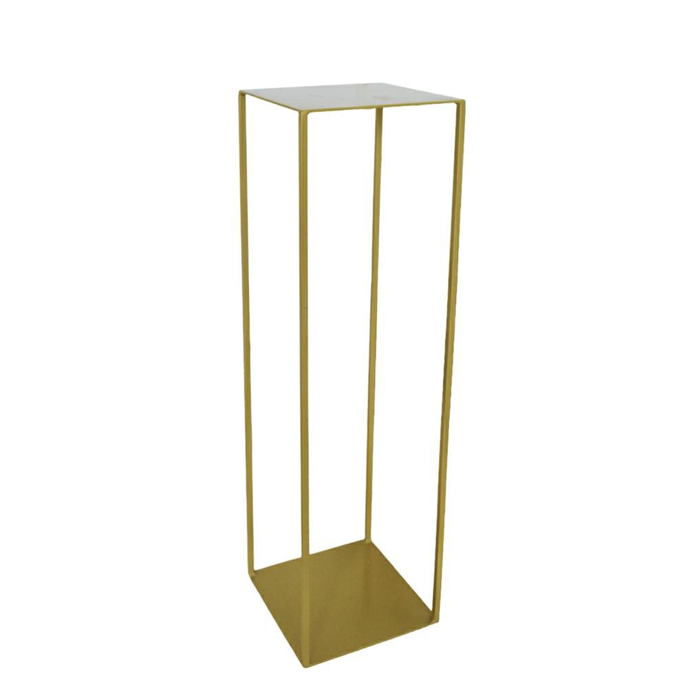 ALZATA FERRO BASE QUADRATA 22X22 CM H.90 CM ORO