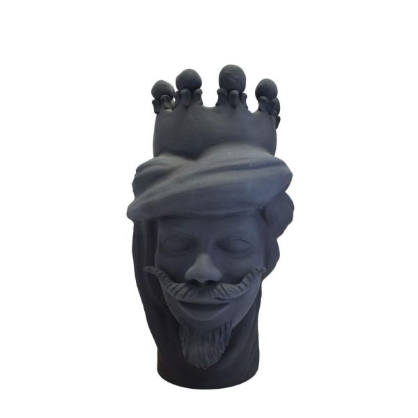 VASO CERAMICA -TESTA MORO- H.43 CM NERO VASO CERAMICA -TESTA MORO- H.43 CM NERO