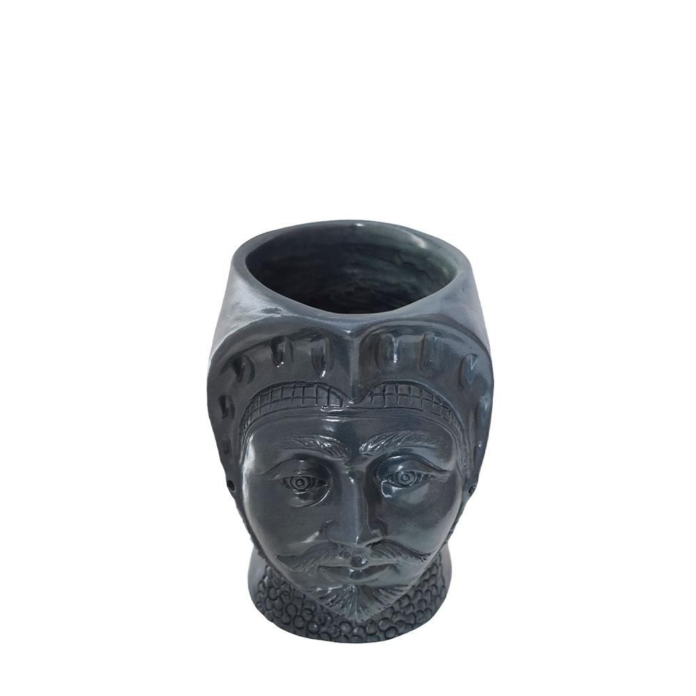 TESTA UOMO VASO CERAMICA -TESTA MORO- H.20 CM ANTRACITE TESTA UOMO VASO CERAMICA -TESTA MORO- H.20 CM ANTRACITE