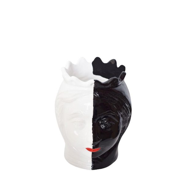 TESTA DONNA VASO CERAMICA -TESTA MORO- H.20 CM BIANCO/NERO TESTA DONNA VASO CERAMICA -TESTA MORO- H.20 CM BIANCO/NERO