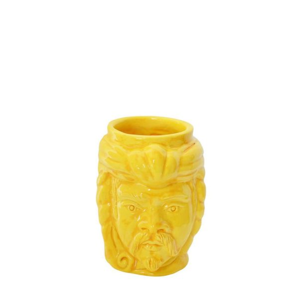 TESTA UOMO VASO CERAMICA -TESTA MORO- H.11,5 CM GIALLO TESTA UOMO VASO CERAMICA -TESTA MORO- H.11,5 CM GIALLO
