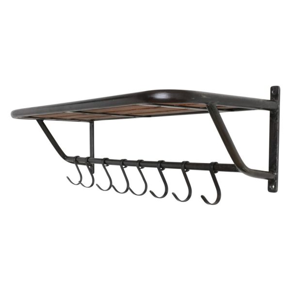 PORTA ABITI LEGNO C/8 GANCI -VINTAGE- 84X33 CM H.24 CM MARRONE PORTA ABITI LEGNO C/8 GANCI -VINTAGE- 84X33 CM H.24 CM MARRONE