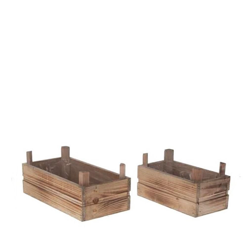 SET 2 CASSETTE LEGNO 20-26X10,5-14 CM H.8 CM MARRONE ANTIC.WASH SET 2 CASSETTE LEGNO 20-26X10,5-14 CM H.8 CM MARRONE ANTIC.WASH