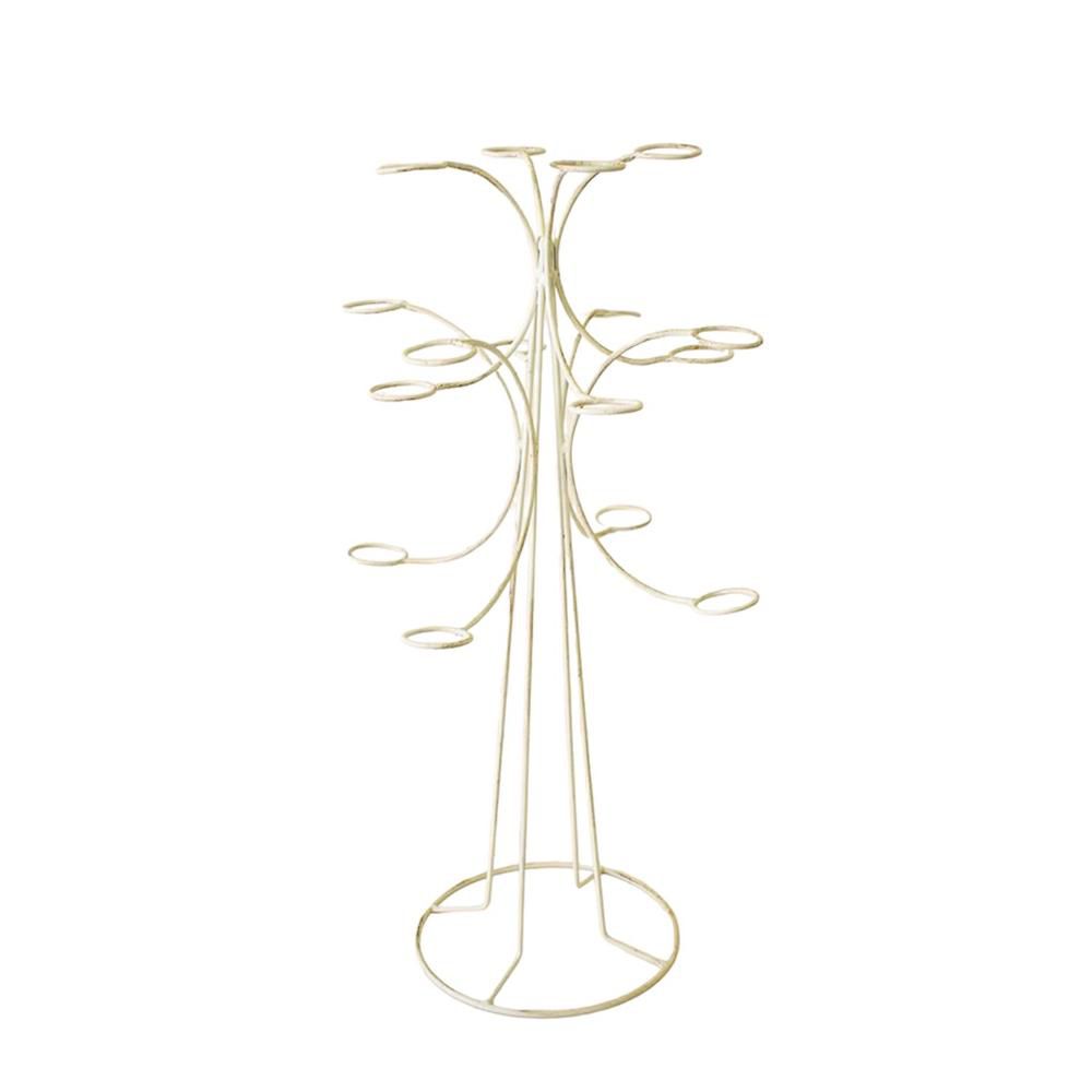 CANDELABRO FERRO 16 ANELLI PORTABICCHIERINI BIANCO CANDELABRO FERRO 16 ANELLI PORTABICCHIERINI BIANCO