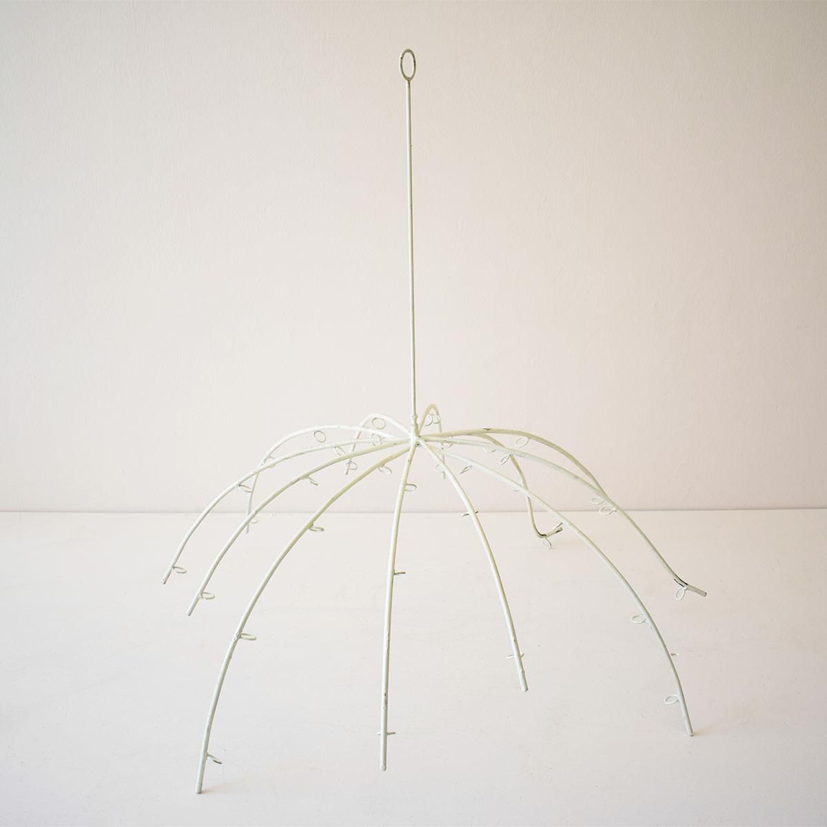 OMBRELLO FERRO D.100 CMH.90 CM C/ANELLI+ASTA BIANCO