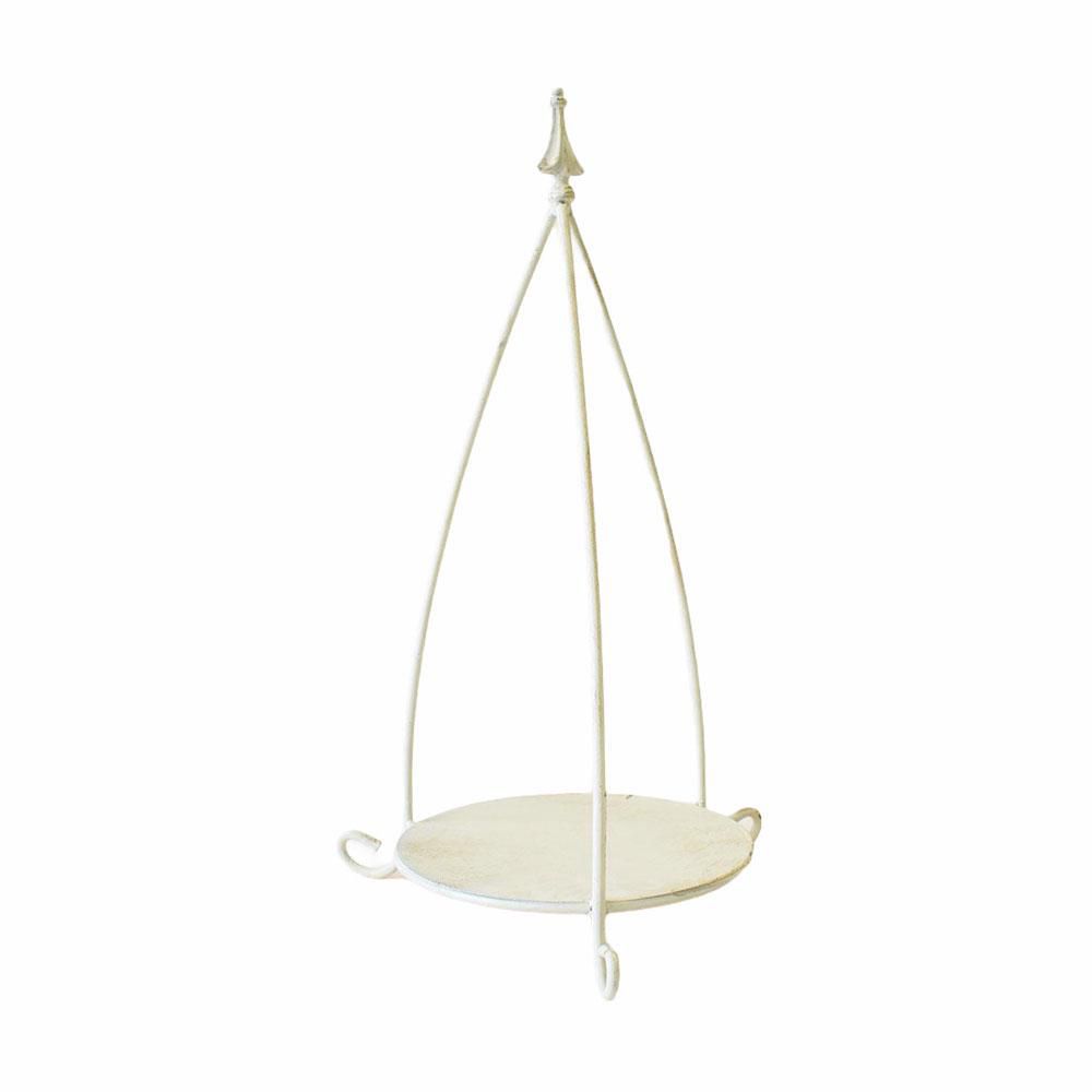 CENTROTAVOLA FERRO D.26CM H.58 CM PUNTALE 3 GAMBE BIANCO