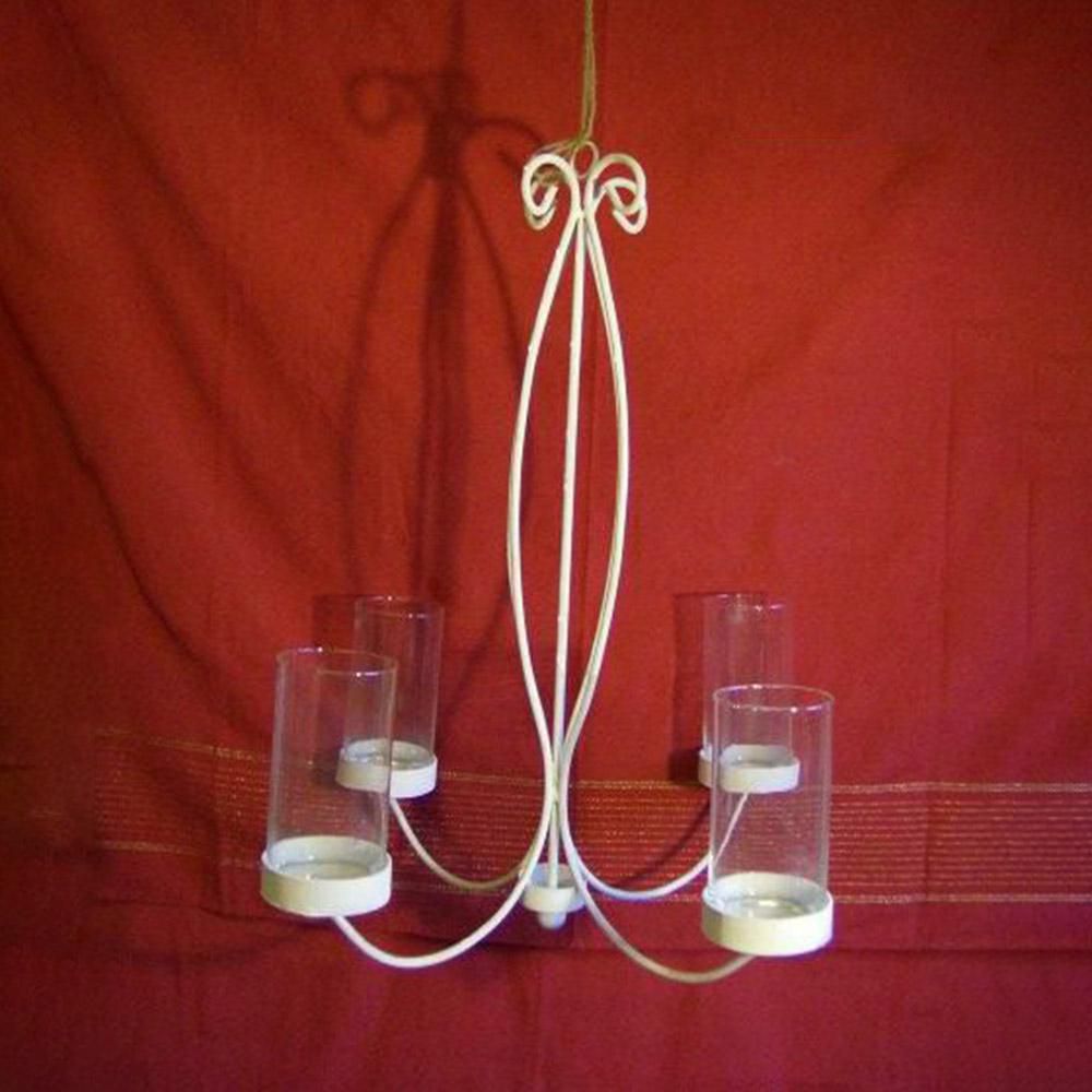 LAMPADARIO FERRO 4 BRACCIA X VETRO BIANCO LAMPADARIO FERRO 4 BRACCIA X VETRO BIANCO