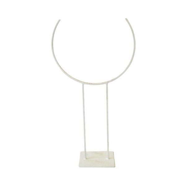 MEZZA LUNA FERRO H.70 CM C/BASE QUADRATA BIANCO MEZZA LUNA FERRO H.70 CM C/BASE QUADRATA BIANCO