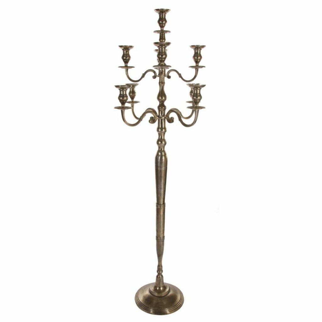 CANDELABRO 9 FUOCHI D.74 CM H.200 CM ORO ANTICATO CANDELABRO 9 FUOCHI D.74 CM H.200 CM ORO ANTICATO