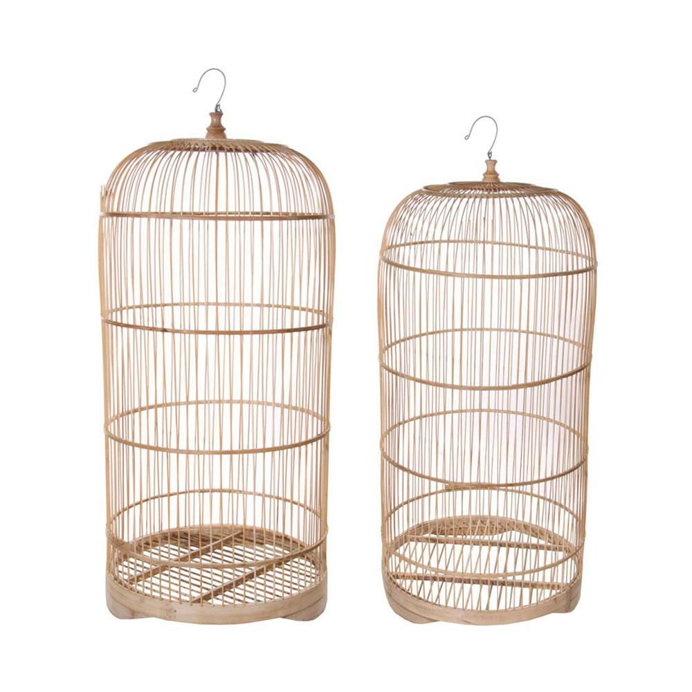 SET 2 GABBIE BAMBOO D.45/40 CM H.95/85 CM NATURALE