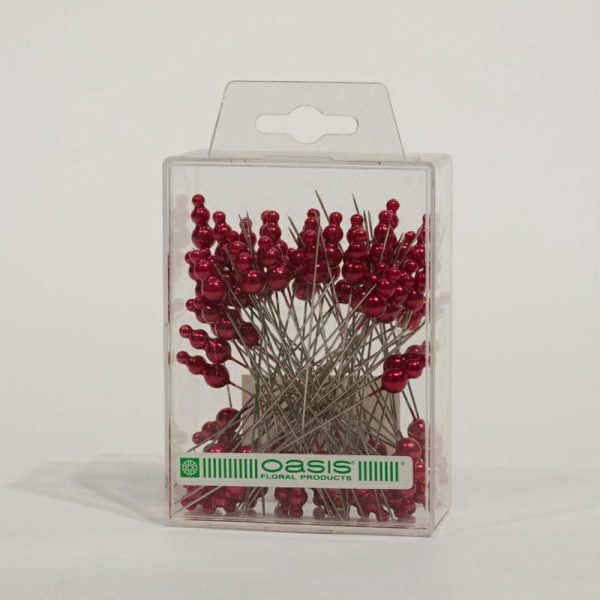 SPILLO 3-PERLINE D.0,8 CM CONF.PZ.72 ROSSO SPILLO 3-PERLINE D.0,8 CM CONF.PZ.72 ROSSO