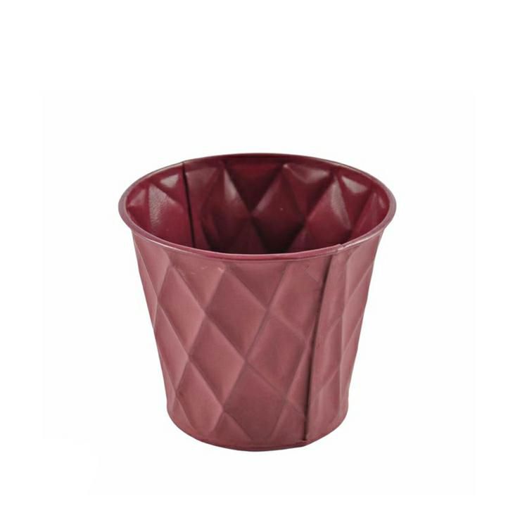 VASO METALLO TONDO D.11,5 CM H.10 CM -LOSANGA- MELANZANA