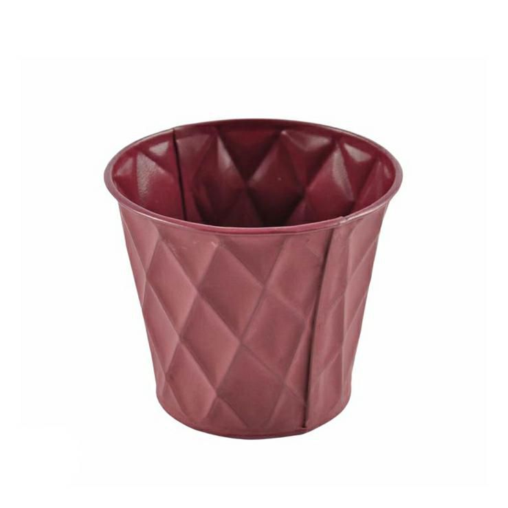 VASO METALLO TONDO D.13 CM H.12 CM -LOSANGA- MELANZANA