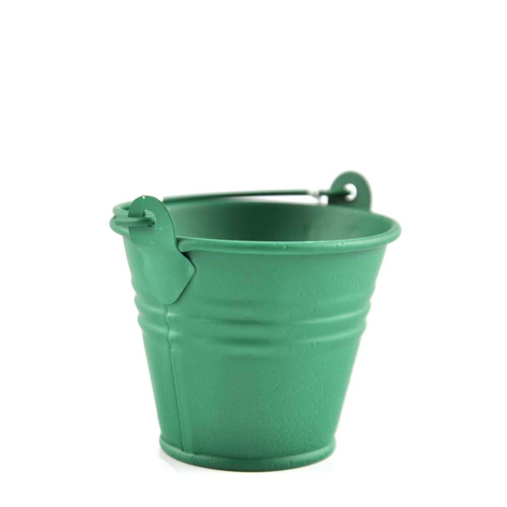 SECCHIO METALLO CONICO D.13 CM H.12 CM VERDE SCURO S/LUCIDO