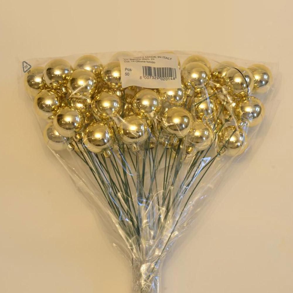 BACCHE D.2,4 CM CONF.PZ.50 OTTONE