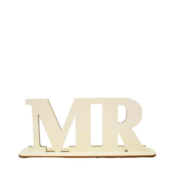 SCRITTA LEGNO -MR- H20 CM C/BASE NATURALE