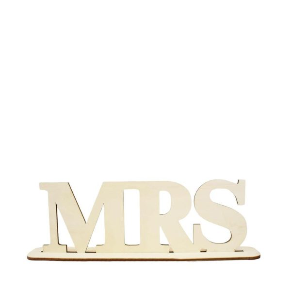 SCRITTA LEGNO -MRS- H20CM C/BASE NATURALE