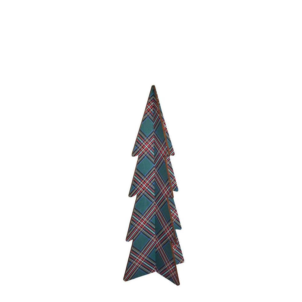 ALBERO 3D LEGNO D.41 CMH.112 CM -CHECKS- VERDE/BLU/ROSSO