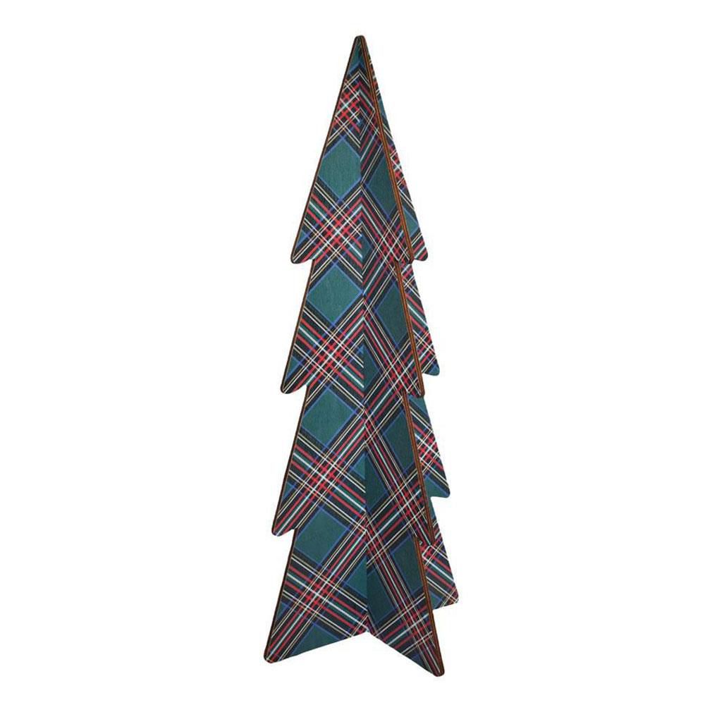 ALBERO 3D LEGNO D.72 CMH.171 CM -CHECKS- VERDE/BLU/ROSSO