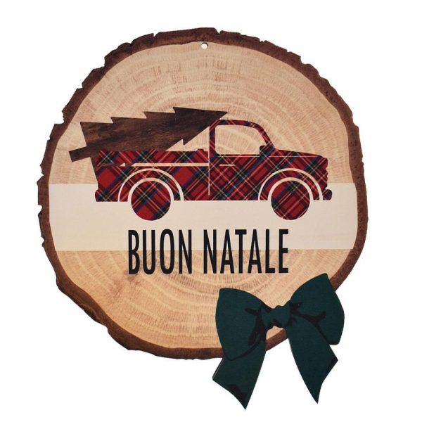 DISCO LEGNO DECORATIVO D.30 CM -TRUCK- NATURALE/VERDE/ROSSO DISCO LEGNO DECORATIVO D.30 CM -TRUCK- NATURALE/VERDE/ROSSO