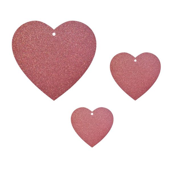 SET 3 CUORI D/APPENDERE25X22 32X29 45X40 CM ROSA GLITTER SET 3 CUORI D/APPENDERE25X22 32X29 45X40 CM ROSA GLITTER