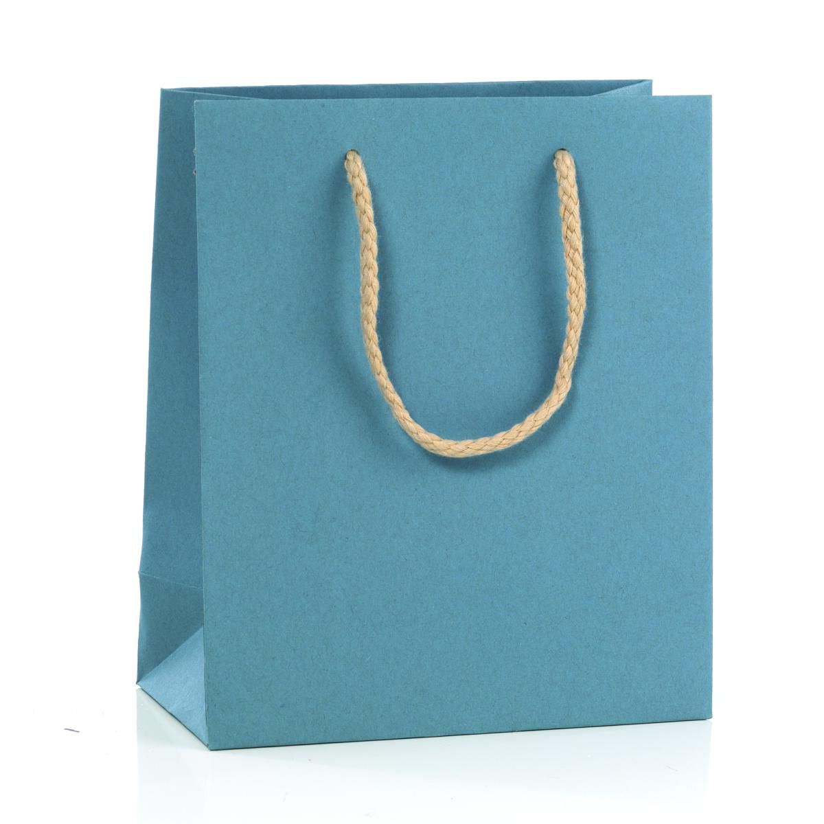 SHOPPERS CARTA MELANGE 16X19X8 CM CONF. PZ.12 AZZURRO
