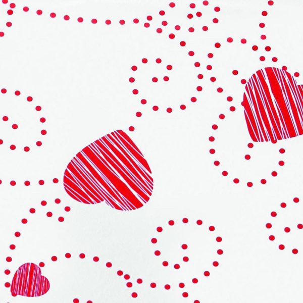 FOGLI CELLOPHANE STAMPATO CM 100X130 MT -X AMORE- 30MY PZ.50