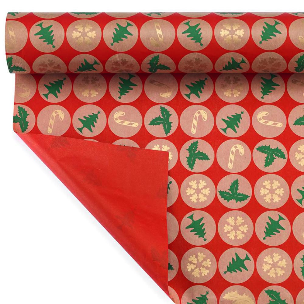 BOBINA CARTA -XMAS THERAPY PERM- CM 100X25 MT ROSSO-12