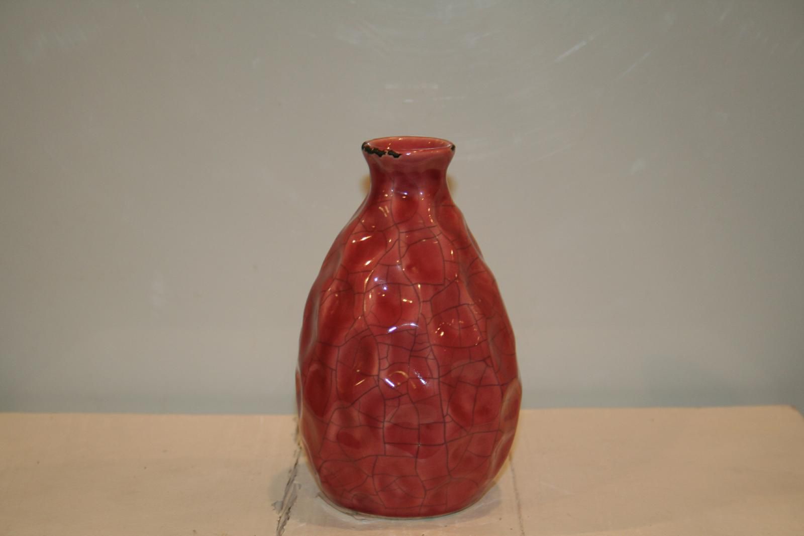 BOTTIGLIA CERAM.CRACKLE9,8X9,8X15,3 ROSSO SCURO ME