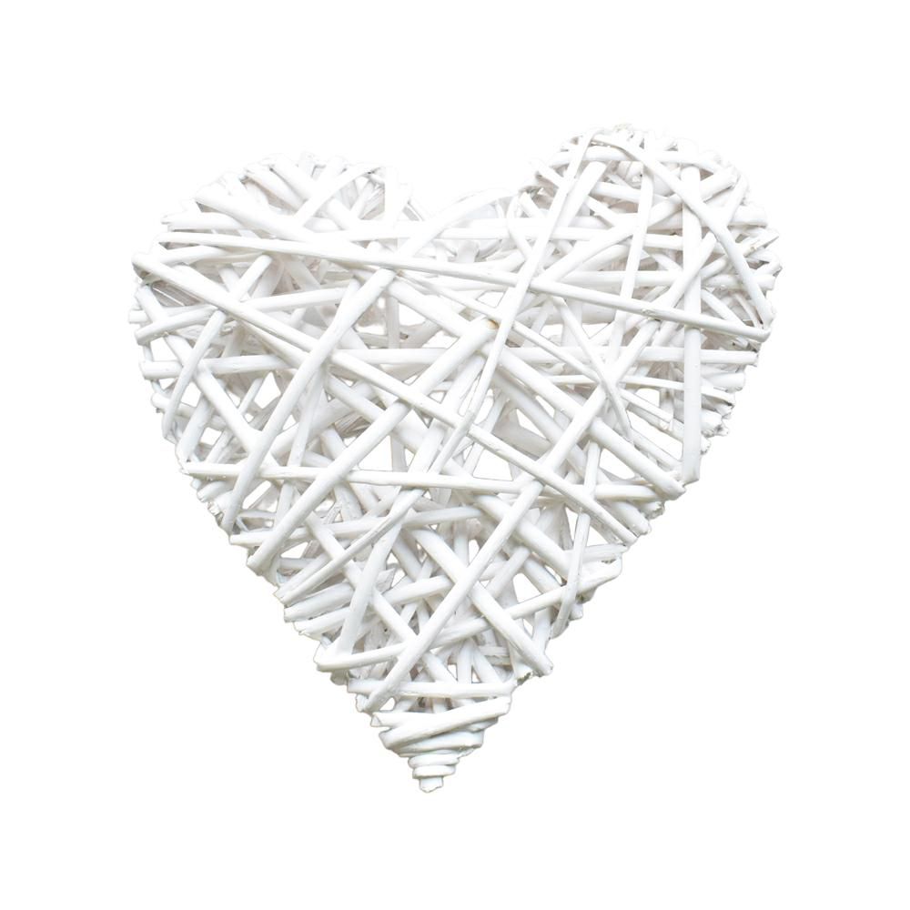 CUORE VIMINI 25 CM D/APPENDERE BIANCO