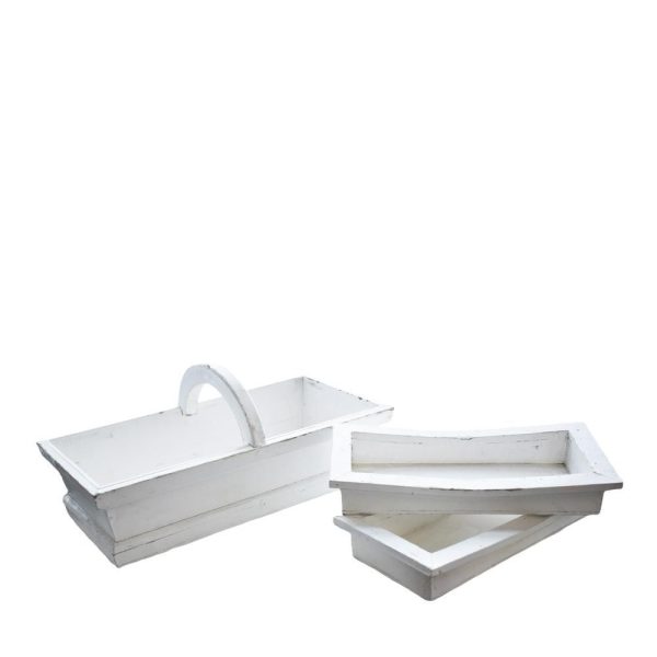 SET 3 VASSOI LEGNO RETT. 40X20,5X10,5/18 SBIANCATO ME SET 3 VASSOI LEGNO RETT. 40X20,5X10,5/18 SBIANCATO ME