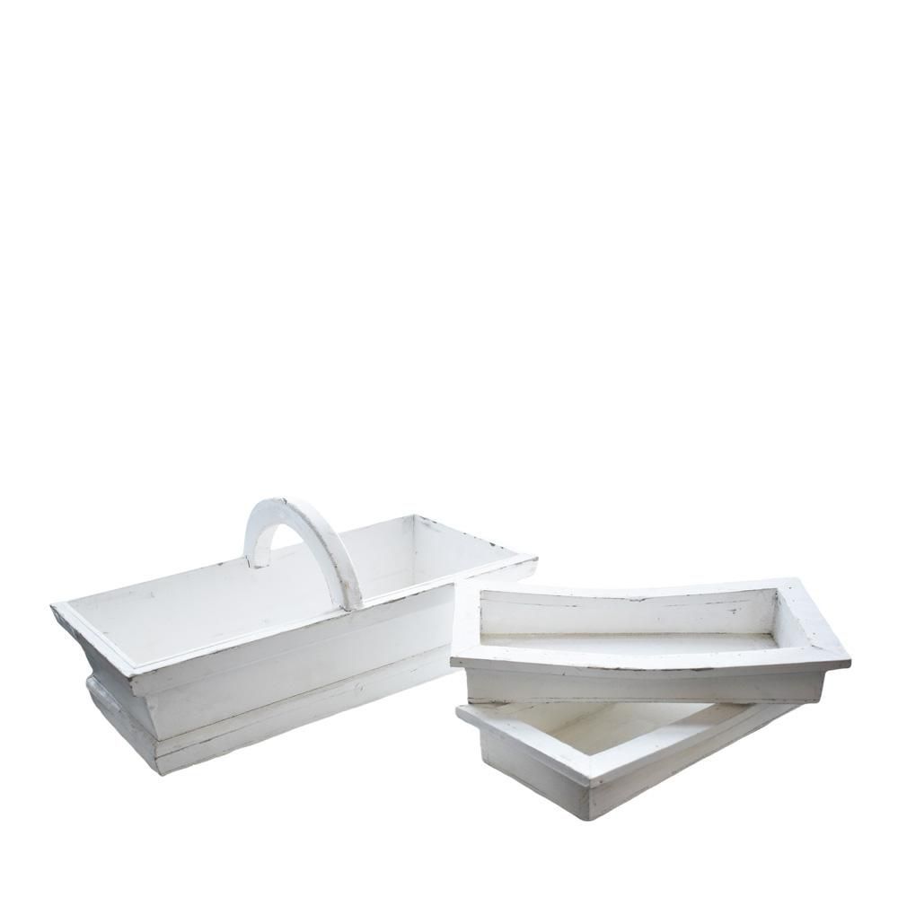 SET 3 VASSOI LEGNO RETT. 40X20,5X10,5/18 SBIANCATO ME SET 3 VASSOI LEGNO RETT. 40X20,5X10,5/18 SBIANCATO ME