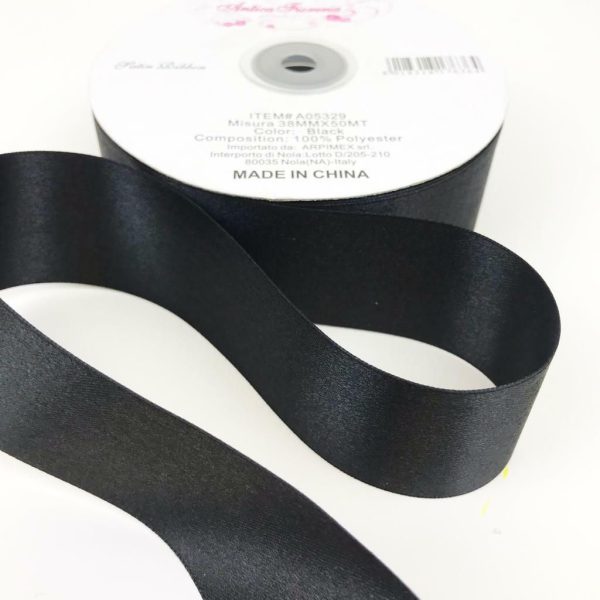 NASTRO DOPPIO RASO 38MM50MT NERO NASTRO DOPPIO RASO 38MM50MT NERO