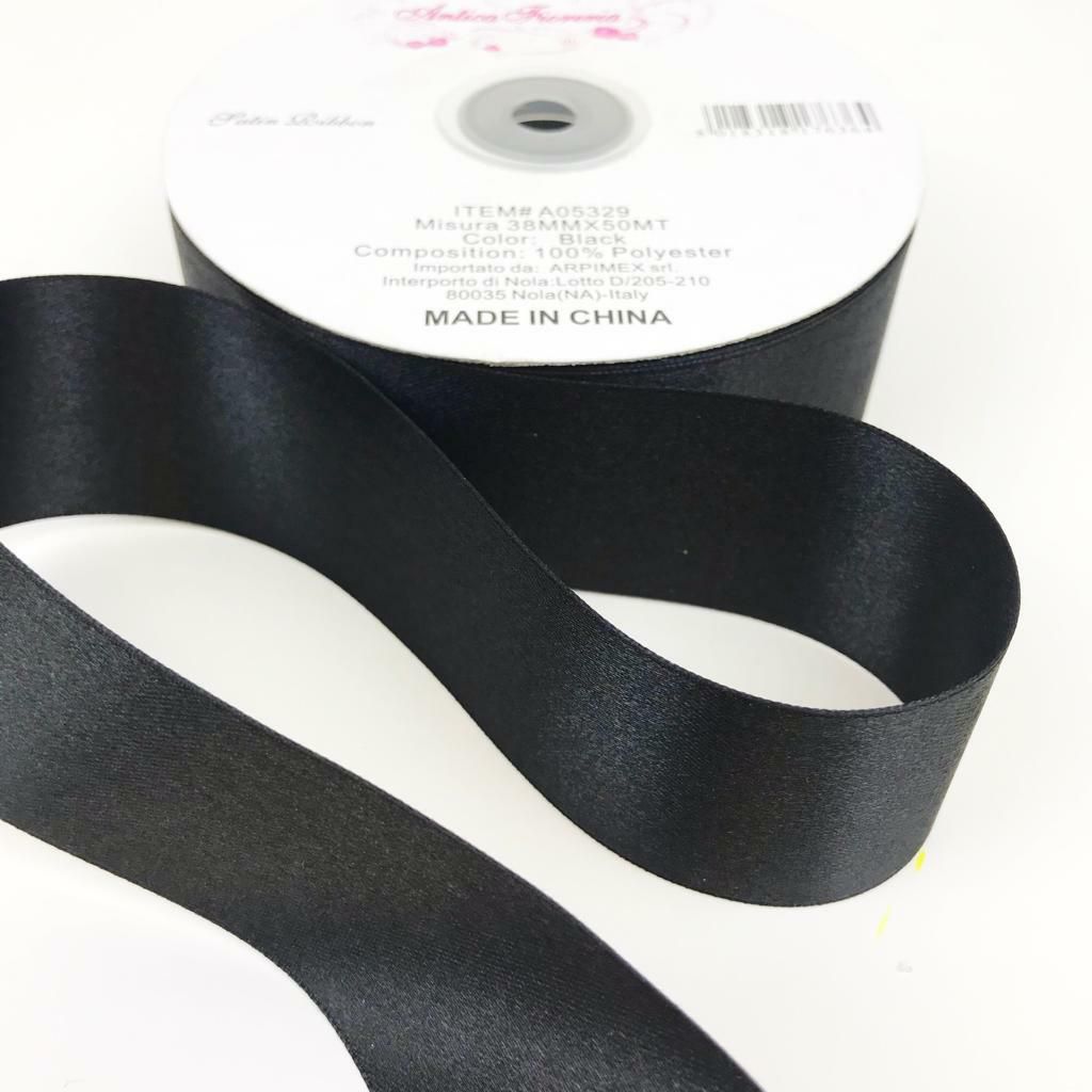 NASTRO DOPPIO RASO 38MM50MT NERO NASTRO DOPPIO RASO 38MM50MT NERO