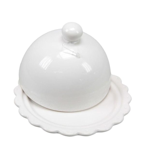 ALZATA CERAMICA C/COPERCHIO D.15 CM H.9 CM CREMA ALZATA CERAMICA C/COPERCHIO D.15 CM H.9 CM CREMA