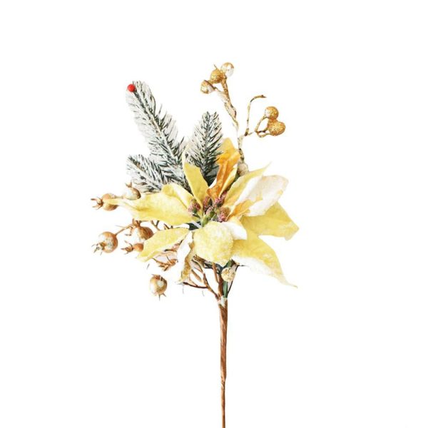 FIORE POINSETTIA PICK ORO FIORE POINSETTIA PICK ORO