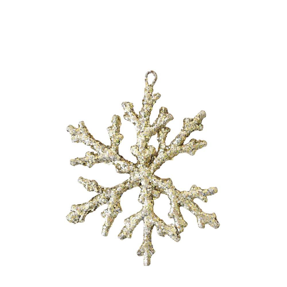 FIOCCO DI NEVE FOAM 15 CM GLITTER CHAMPAGNE A.