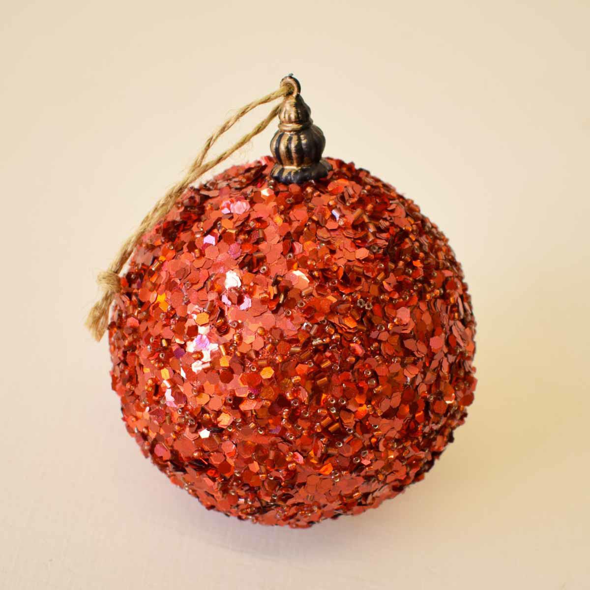 SET 4 SFERE MM.100 GLITTER ROSSO