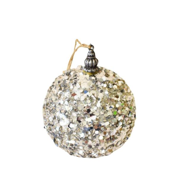SET 4 SFERE MM.100 GLITTER ARGENTO SET 4 SFERE MM.100 GLITTER ARGENTO