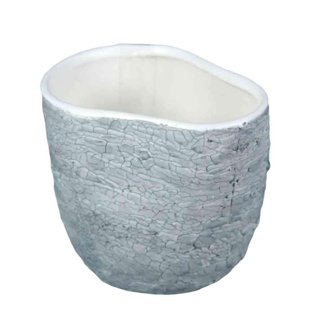VASO CERAMICA 12 CM IRREGOLARE GRIGIO A.