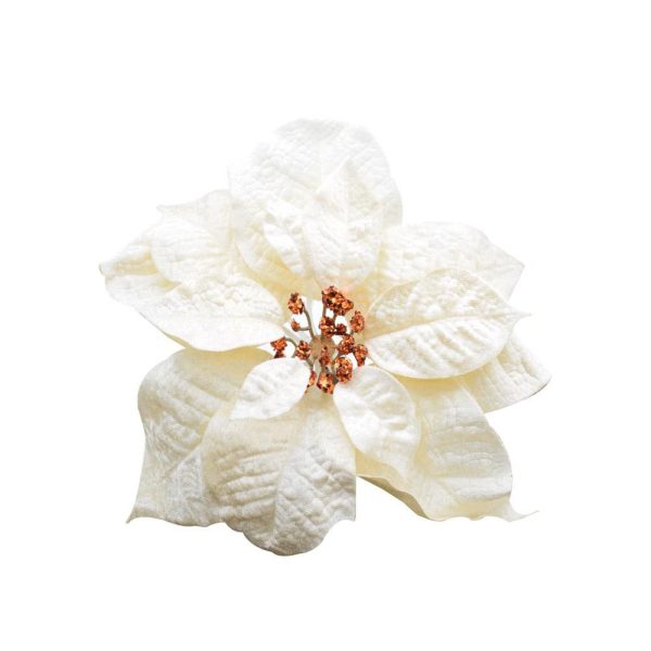 STELLA DI NATALE POINSETTIA C/CLIP CREMA STELLA DI NATALE POINSETTIA C/CLIP CREMA