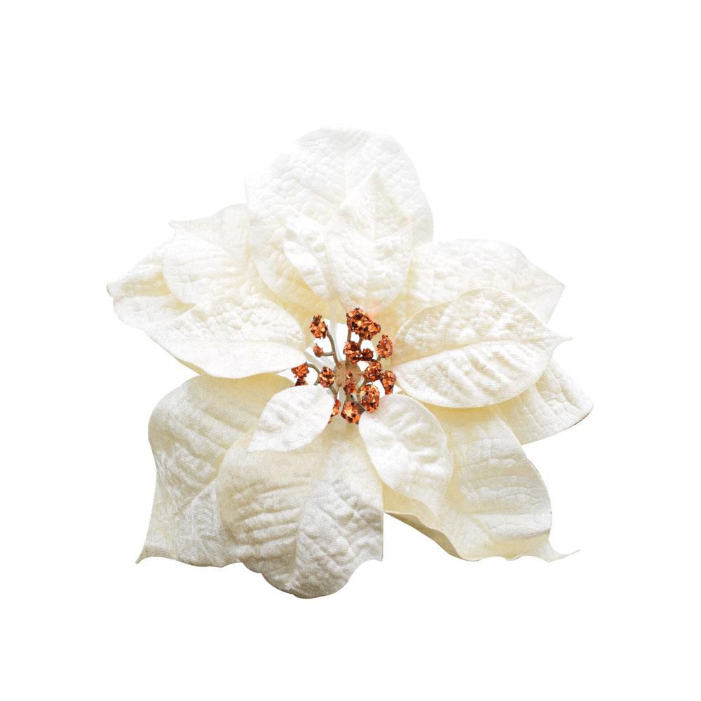 STELLA DI NATALE POINSETTIA C/CLIP CREMA STELLA DI NATALE POINSETTIA C/CLIP CREMA