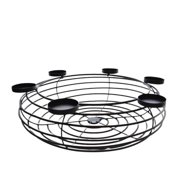 CANDELABRO METALLO TONDO PORTACANDELE 6 FIAMME D.16 CM NERO CANDELABRO METALLO TONDO PORTACANDELE 6 FIAMME D.16 CM NERO
