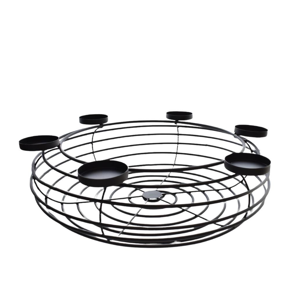 CANDELABRO METALLO TONDO PORTACANDELE 6 FIAMME D.16 CM NERO CANDELABRO METALLO TONDO PORTACANDELE 6 FIAMME D.16 CM NERO
